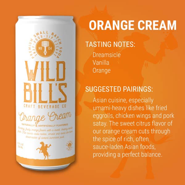 Wild Bill's Premium Orange Cream Cane Sugar Soda