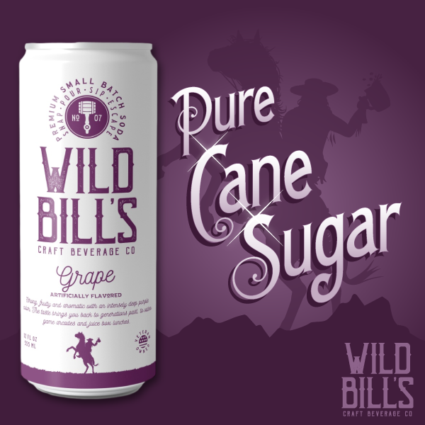 Wild Bill's Premium Grape Cane Sugar Soda