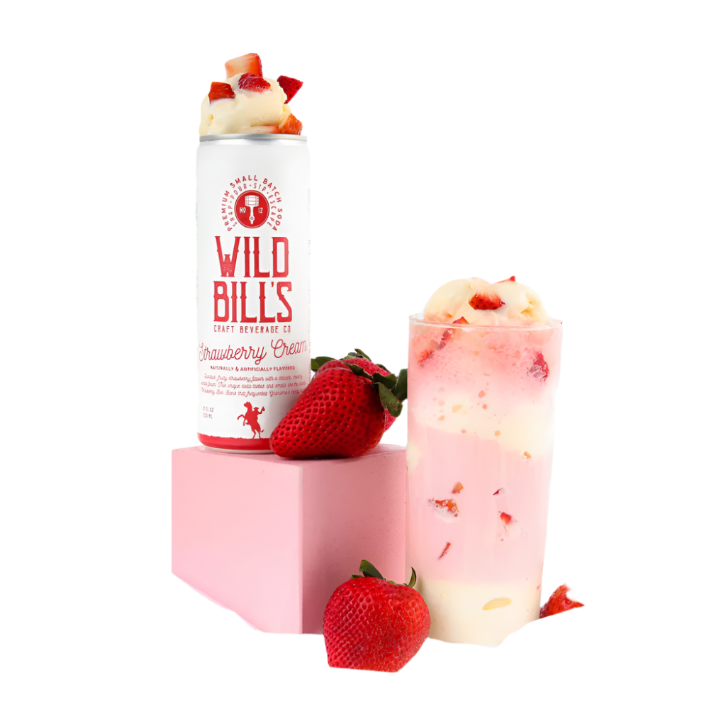 Wild Bill's Premium Strawberry Cream Cane Sugar Soda