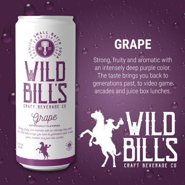 Wild Bill's Premium Grape Cane Sugar Soda