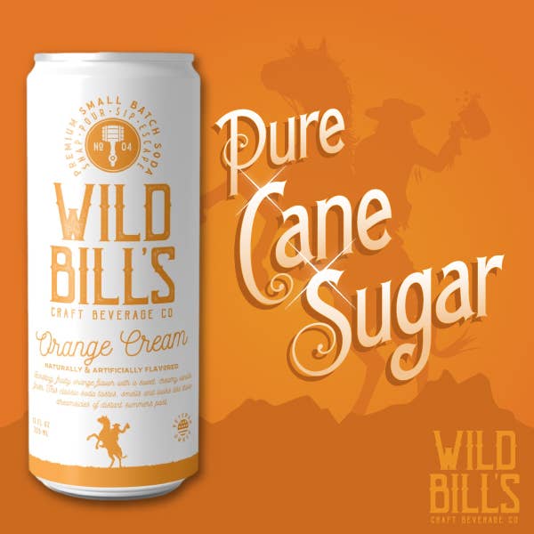 Wild Bill's Premium Orange Cream Cane Sugar Soda