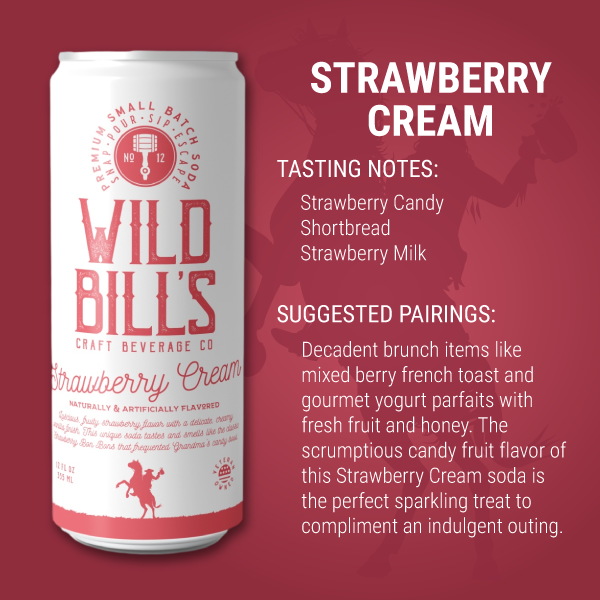 Wild Bill's Premium Strawberry Cream Cane Sugar Soda