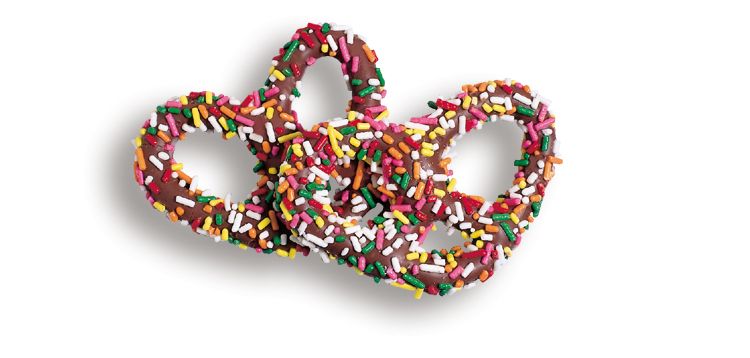 Milk Chocolate Pretzel with Rainbow Jimmies