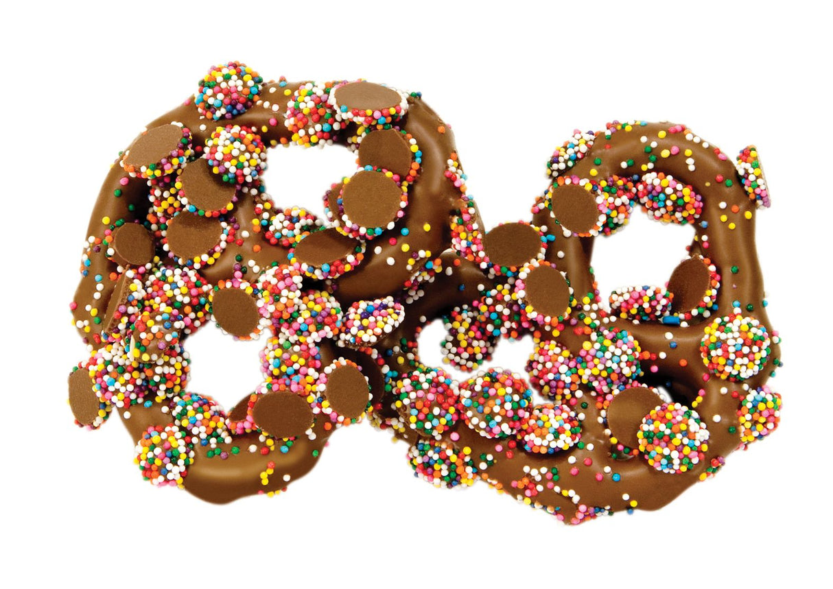 Milk Chocolate Rainbow Mini Nonpareils Pretzel