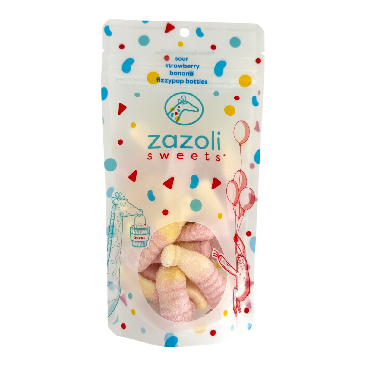 Swedish Strawberry Banana Fizzy Pop Bottles