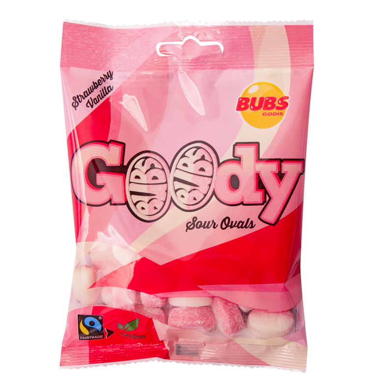 BUBS Godis Strawberry & Vanilla Sour Ovals