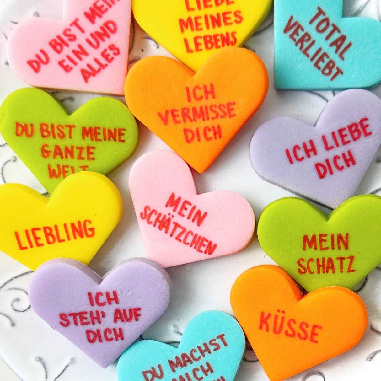 Gourmet Marzipan Valentine's Candy Conversation Heart