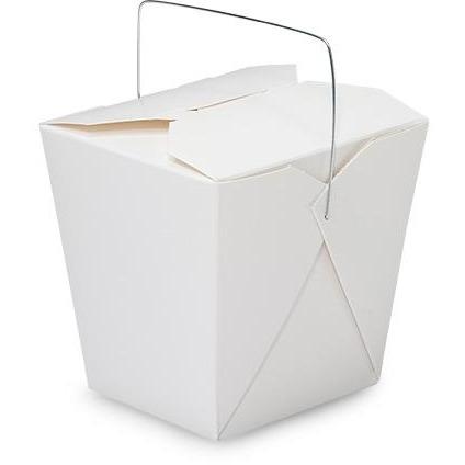 Small White Chinese To Go Box Stock Photo, Picture and Royalty