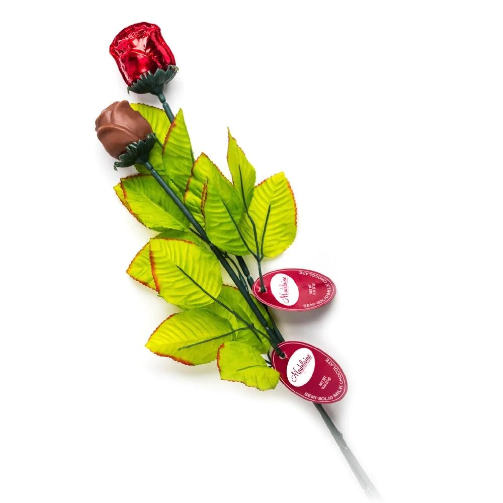 Milk Chocolate Long Stem Red Rose