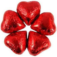 Milk Chocolate Hearts in Red Foil