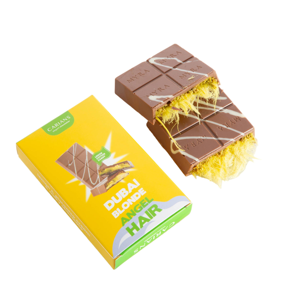 Angel Hair Dubai Chocolate Bar- Lemon Cotton Candy
