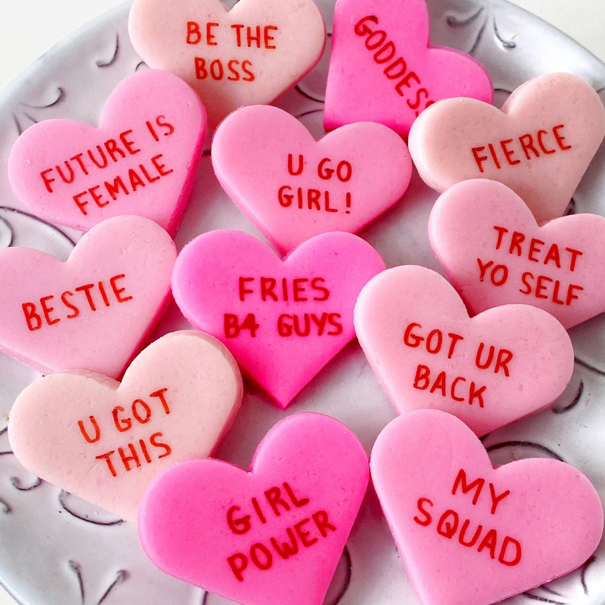 Gourmet Marzipan Galentine's Day Candy Conversation Heart