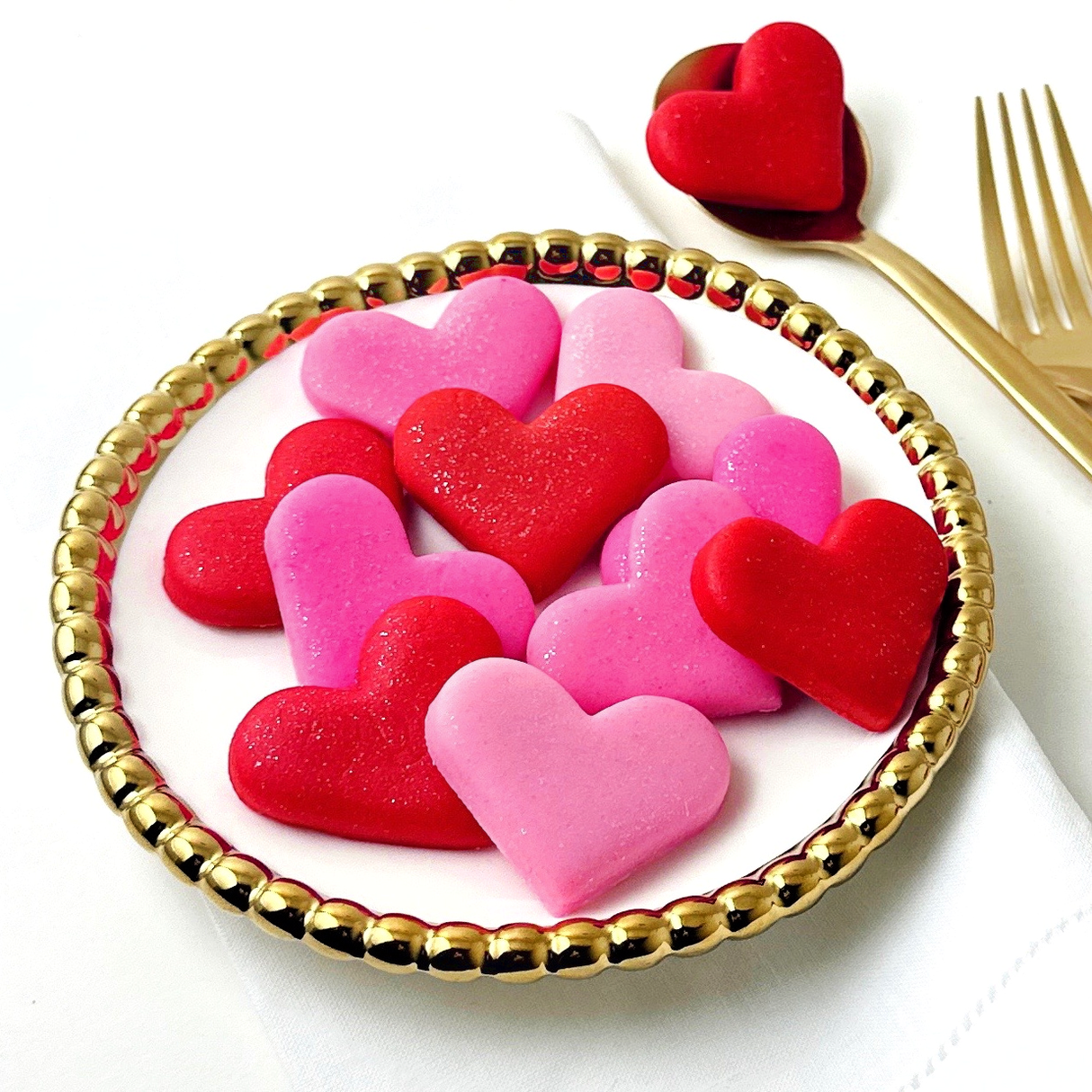 Gourmet Marzipan Valentine's Candy Glitter Heart