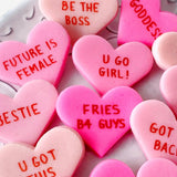 Gourmet Marzipan Galentine's Day Candy Conversation Heart