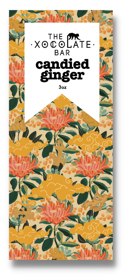 Candied Ginger Bar - Organic Vegan Dark Chocolate Bar