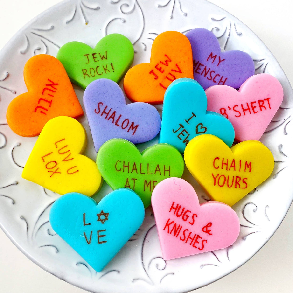 Gourmet Marzipan Valentine's Candy Conversation Heart