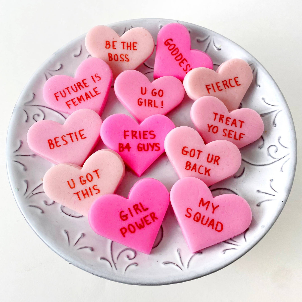 Gourmet Marzipan Galentine's Day Candy Conversation Heart