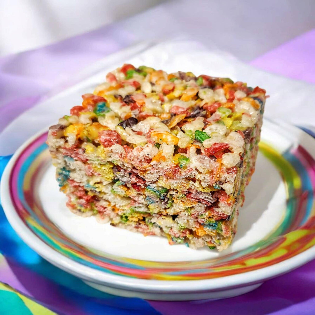 Fruity Rainbow Rice Crispy Treat