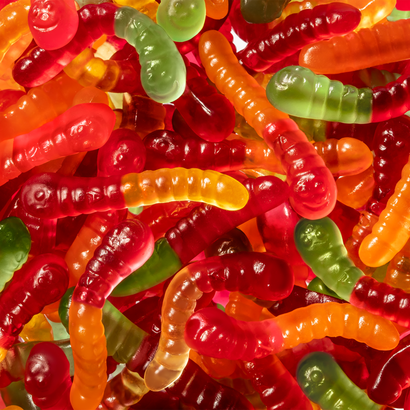 5 Natural Flavor Mini Gummi Worms