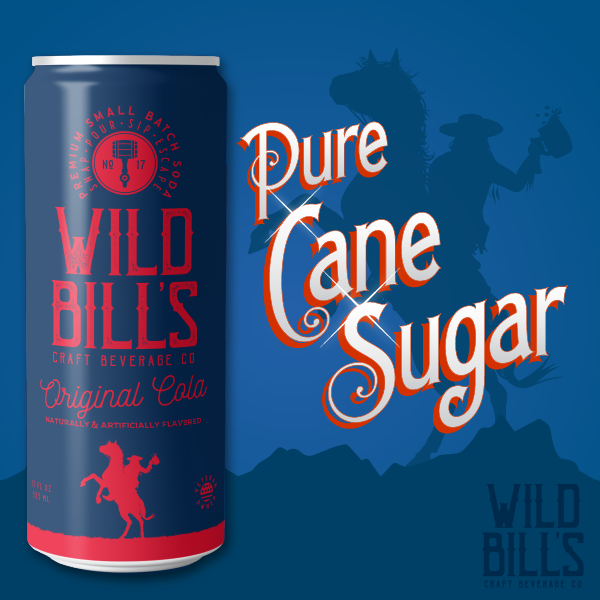 Wild Bill's Original Cola Premium Cane Sugar Soda