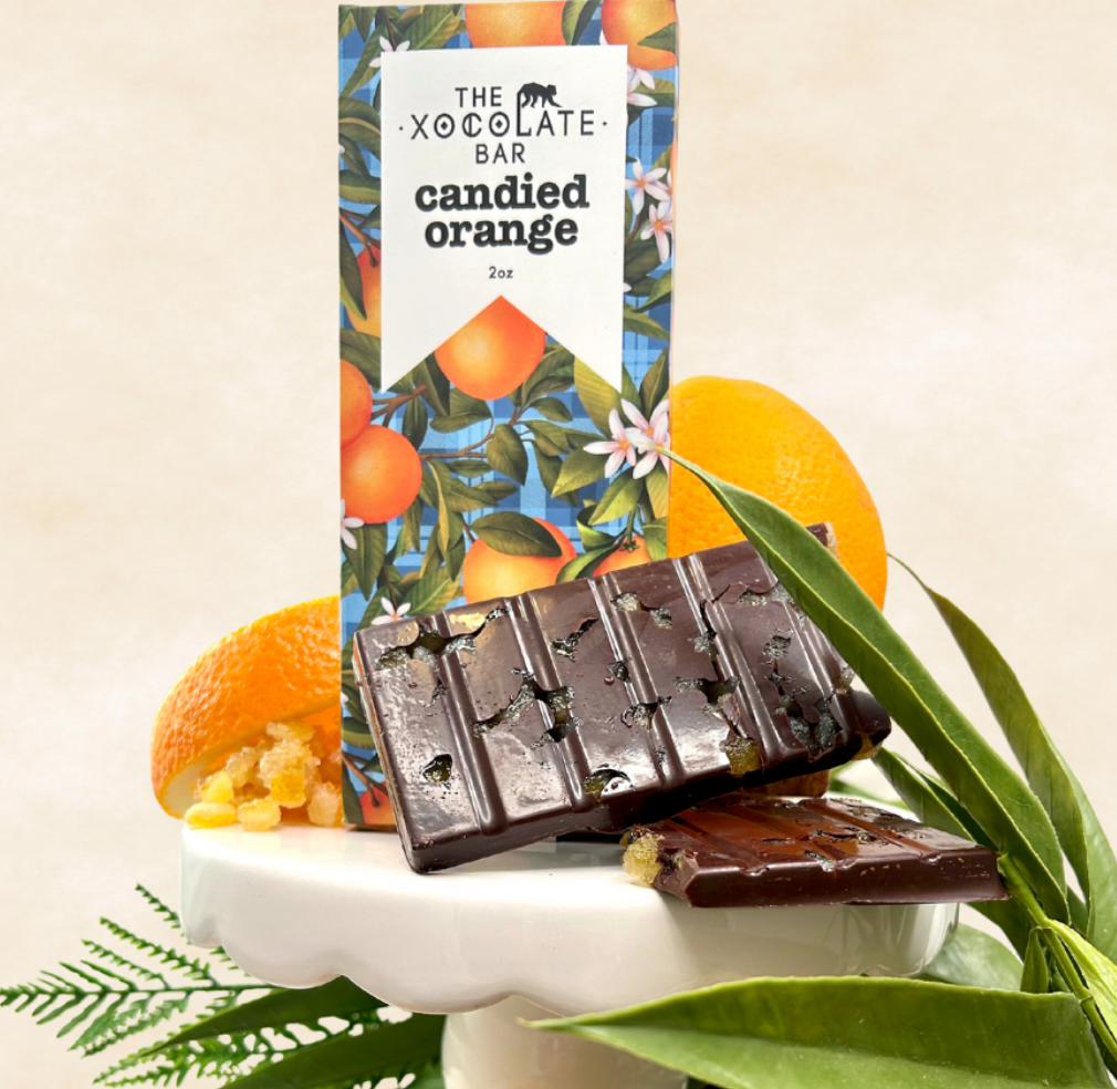 Candied Orange Bar -Organic Fair Trade Vegan Dark Chocolate Bar