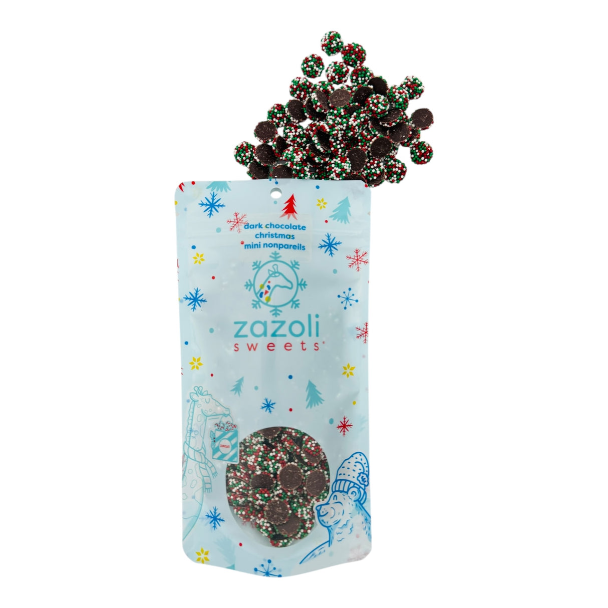 Miniature Dark Chocolate Christmas Nonpareils