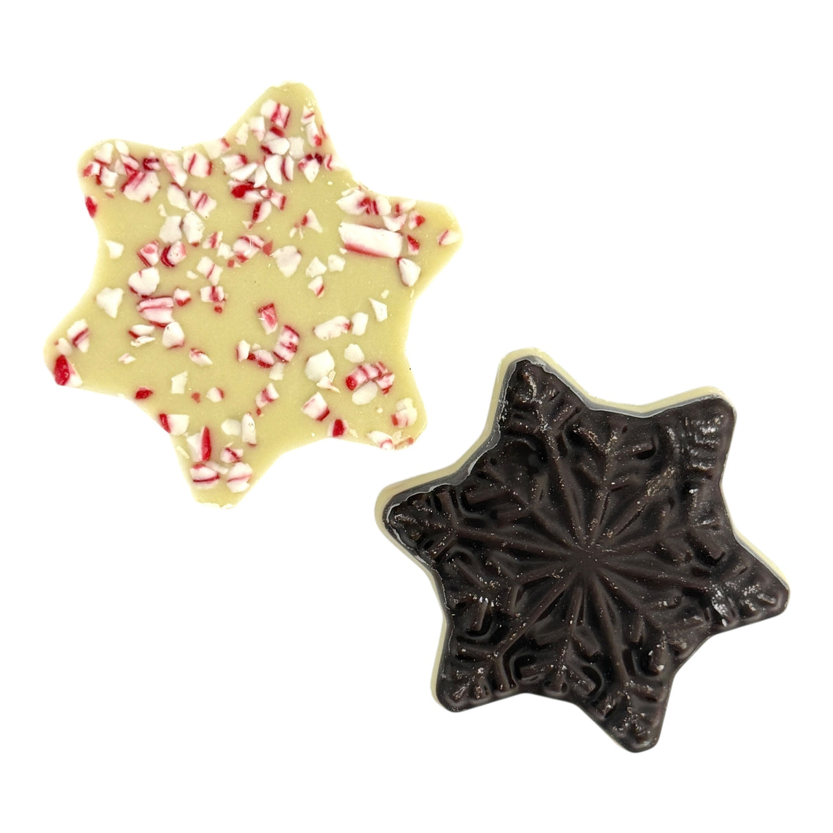 Dark Chocolate Peppermint Bark Snowflake