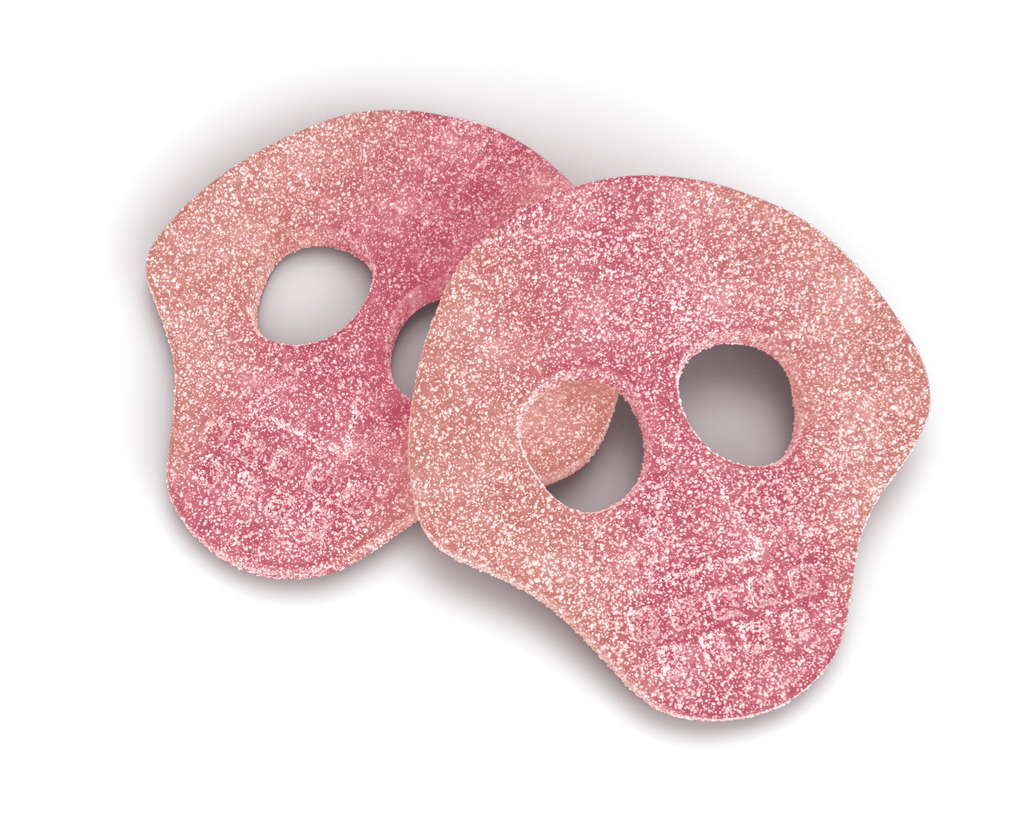 Pink Raspberry Sour Skulls