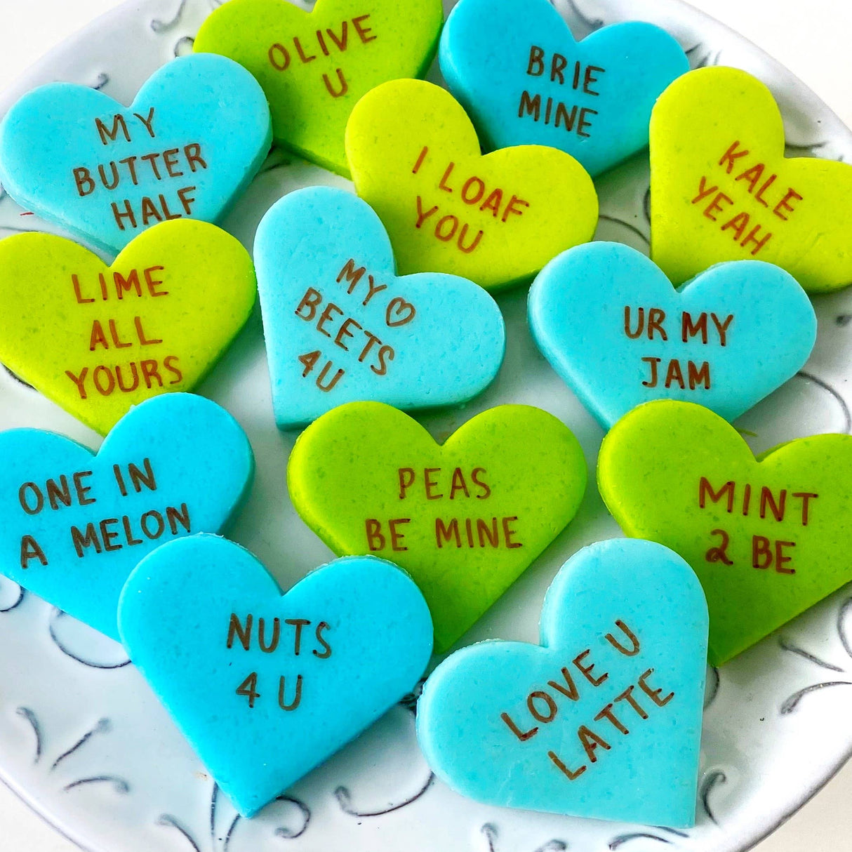 Gourmet Marzipan Valentine's Candy Conversation Heart