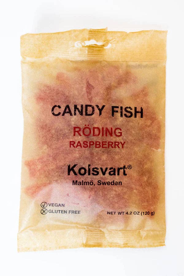 Kolsvart Sweet Raspberry Gummy Swedish Fish