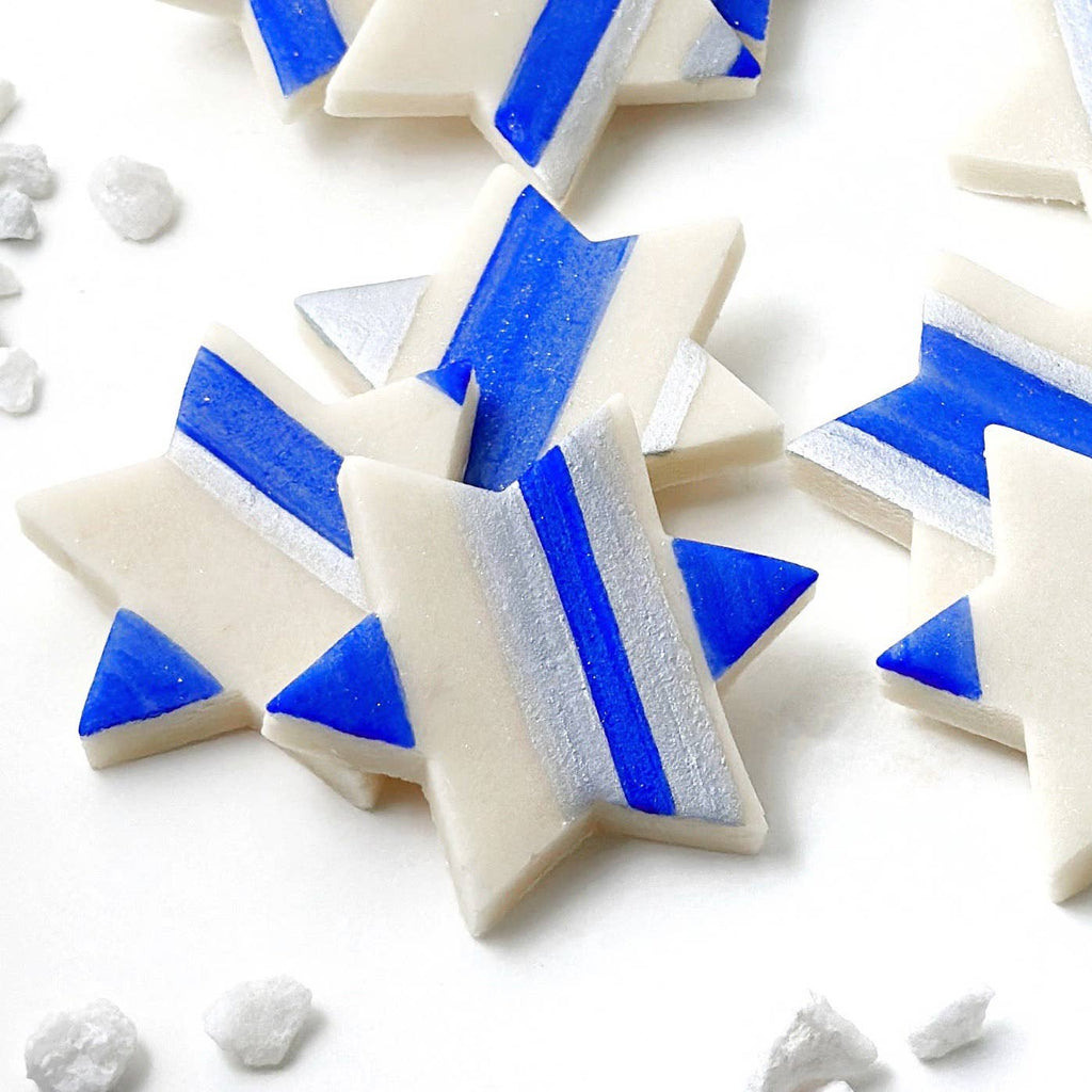 Gourmet Marzipan Candy Stars of David for Hanukkah