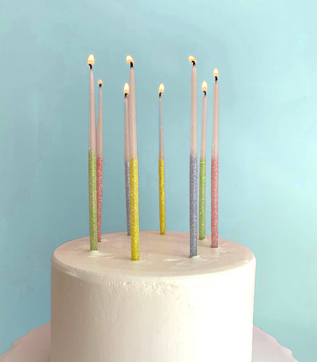 Glitter Wish 3" Beeswax Candles - Multi-Color - Set of 10