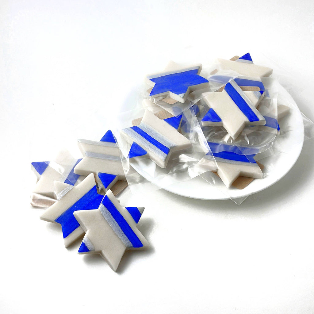 Gourmet Marzipan Candy Stars of David for Hanukkah