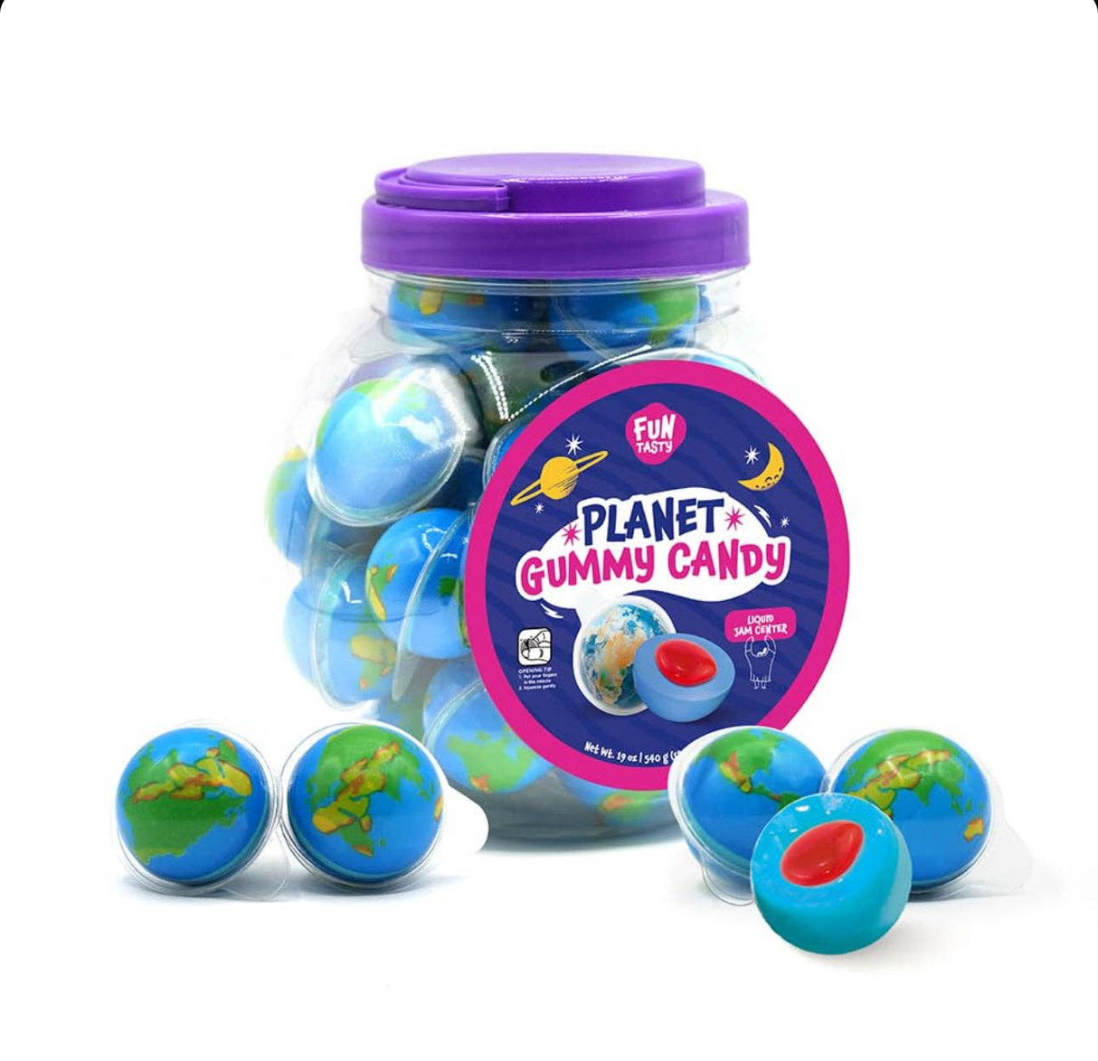 Funtasty Earth Planet Gummy Balls Candy with Jam Center