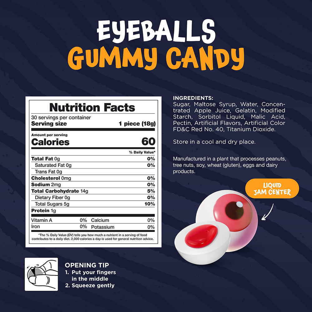 Funtasty Eyeballs Gummy Candy with Jam Center