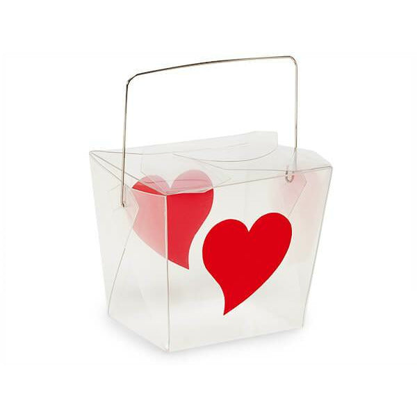 Clear "Hearts" Take Out Box