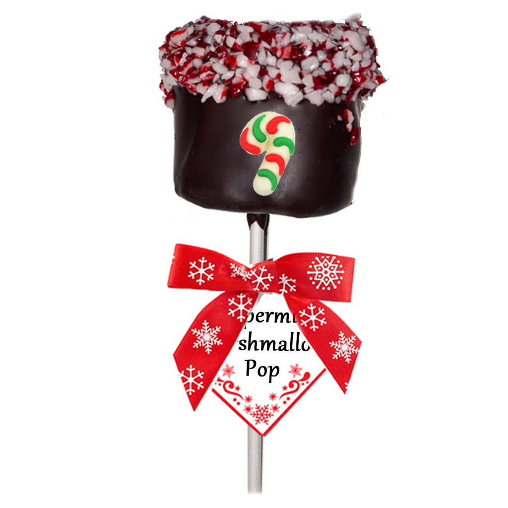 Holiday Giant Peppermint Chocolate Covered Marshmallow Pop