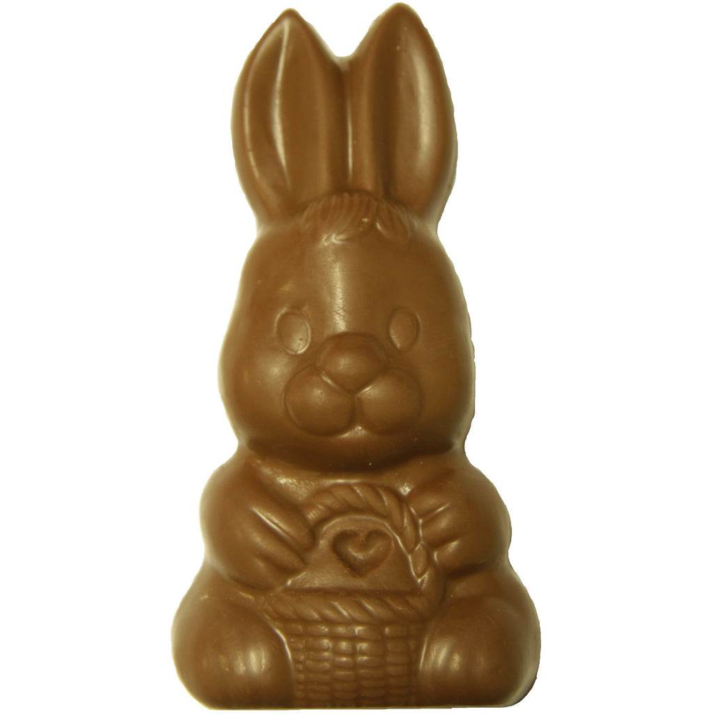Solid Chocolate Bunny Holding a Basket