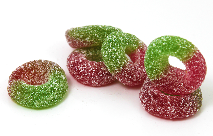 Sour Strawberry Apple Rings